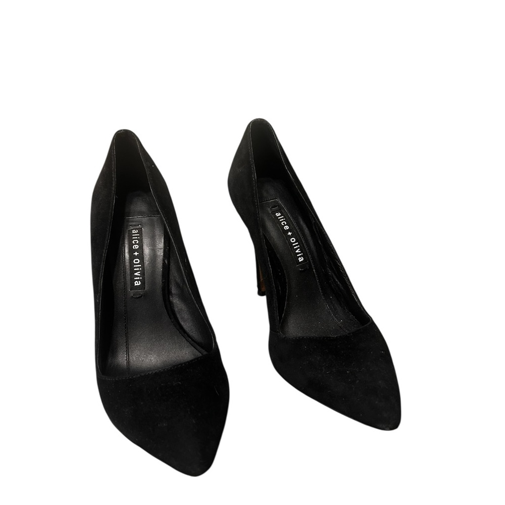 Alice + Olivia | Dina Black Suede Pointed Toe Pumps size 9.5
